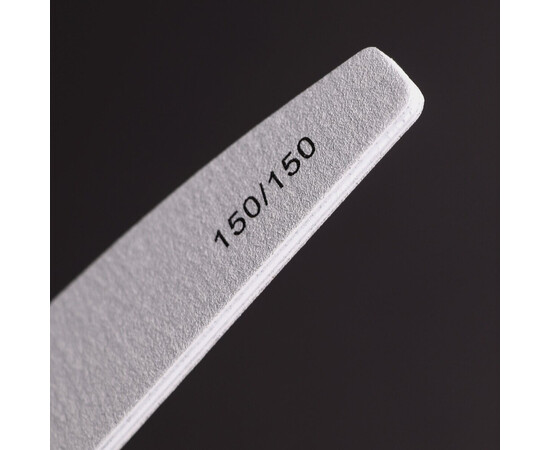 Зображення 2 Пилочка для нігтів Komilfo півколо сіра, 150/150 гріт