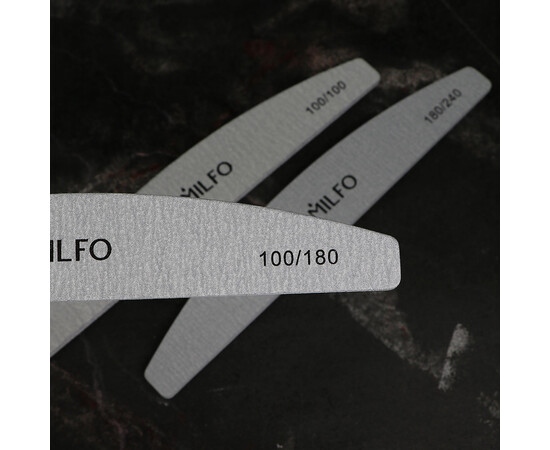 Зображення 3 Пилочка для нігтів Komilfo півколо сіра, 100/180 гріт