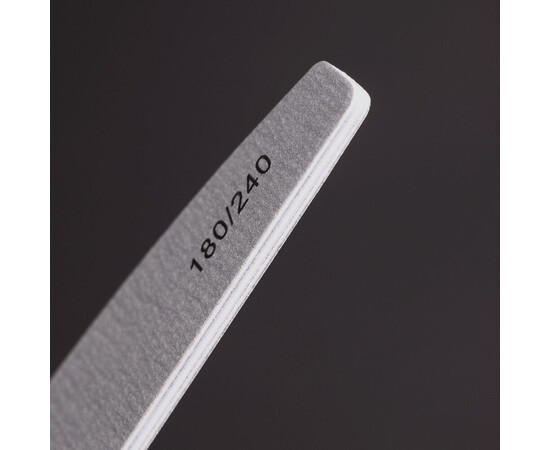 Зображення 2 Пилочка для нігтів Komilfo півколо сіра, 180/240 гріт