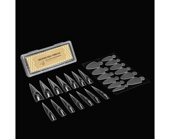 Изображение 2 Верхние формы для моделирования FOX Decking Nail form 4.0 Классический стилет, 28 шт