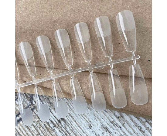 Зображення 2 Форми-тіпси для нарощування нігтів Nails Molekula Fast Form Nail Extentions Coffin Балерина, 24 шт