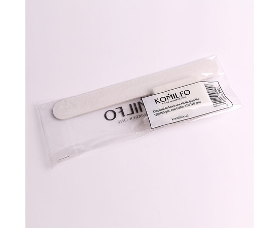 Зображення 6 Одноразовий набір Komilfo №2 пилочка 120/150, бафф 120/120 гріт