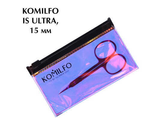 Зображення 7 Ножиці професійні для кутикули в дихроїчному чохлі Komilfo IC Ultra, 15 мм