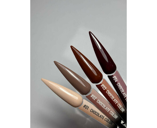 Зображення 2 Гель-лак V.Avdeeva Chocolate Color 4 гіркий шоколад Hema&Tpo Free, 12 мл, Об'єм (мл, г): 12, Колір: 04