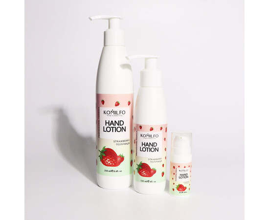 Зображення 4 Лосьйон для рук Komilfo Hand Lotion Strawberry полуниця, 10 мл, Об'єм (мл, г): 10
