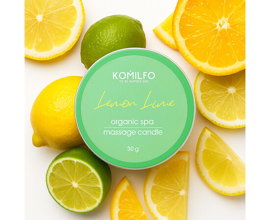 Зображення 2 Масажна свічка Komilfo Massage Candle Lemon Lime лимон-лайм, 30 г