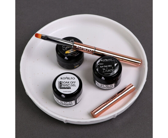 Изображение 4 Кисточка Komilfo Rose gold Double Gel oval 6 (Nylon)/Liner 9 (Nylon)