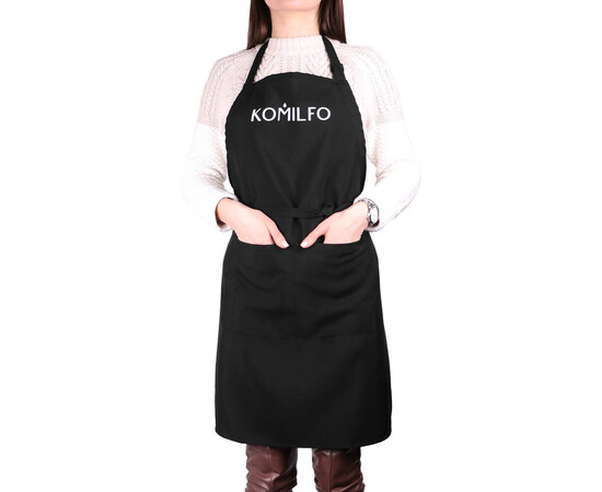 Зображення 2 Фартух короткий з трьома кишенями Komilfo, чорний