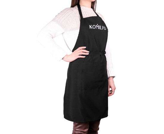 Зображення 3 Фартух короткий з трьома кишенями Komilfo, чорний