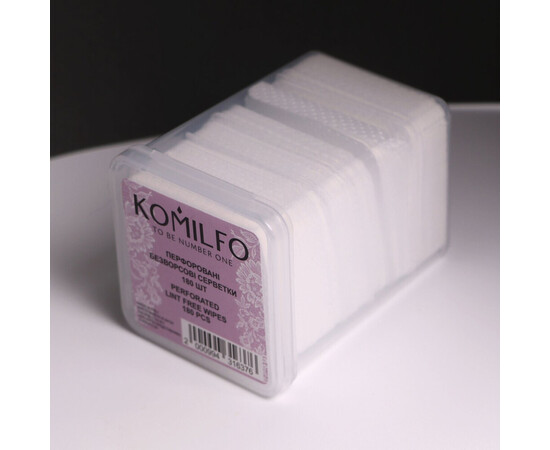 Зображення 4 Безворсові серветки в боксі перфоровані Komilfo, 180 шт