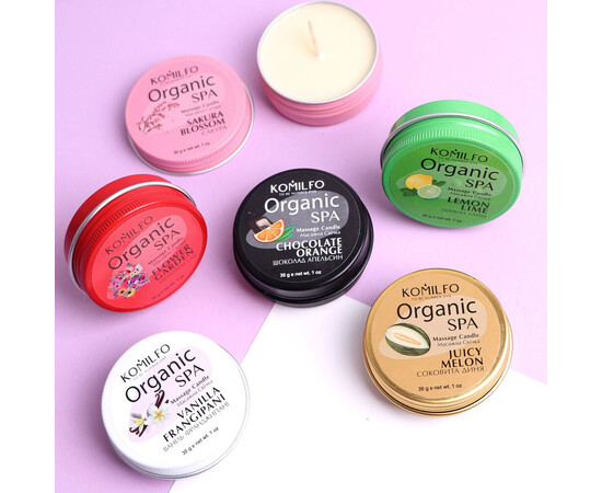 Зображення 4 Масажна свічка Komilfo Massage Candle Lemon Lime лимон-лайм, 30 г, Аромат: Lemon Lime, Об'єм (мл, г): 30