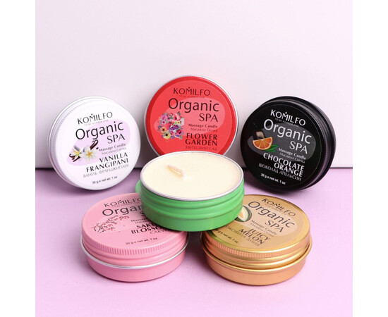 Зображення 3 Масажна свічка Komilfo Massage Candle Lemon Lime лимон-лайм, 30 г, Аромат: Lemon Lime, Об'єм (мл, г): 30