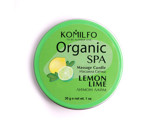 Зображення 2 Масажна свічка Komilfo Massage Candle Lemon Lime лимон-лайм, 30 г, Аромат: Lemon Lime, Об'єм (мл, г): 30