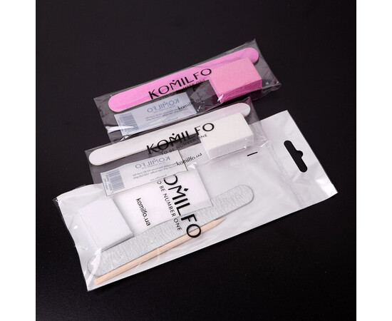 Зображення 7 Одноразовий набір Komilfo №1 пилочка 100/100, бафф 120/120 гріт