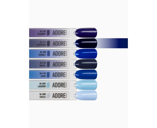 Зображення 3 Гель-лак ADORE prof. Basic Palette 111 Sapphire синій, 12 мл, Об'єм (мл, г): 12, Колір: 111