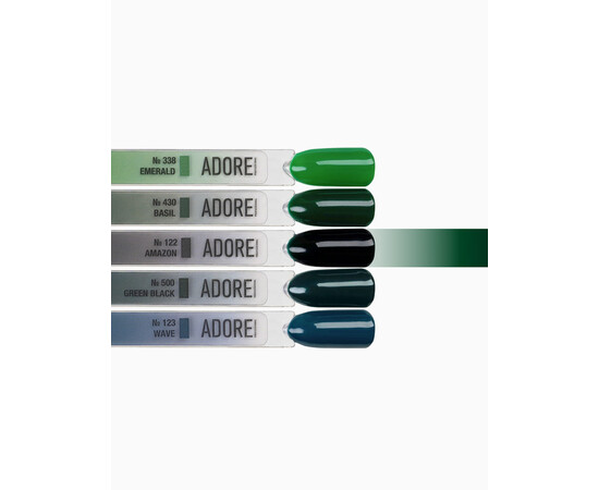Изображение 3 Гель-лак ADORE prof. Basic Palette 122 Amazon зеленый, 12 мл, Объем (мл, г): 12, Цвет: 122