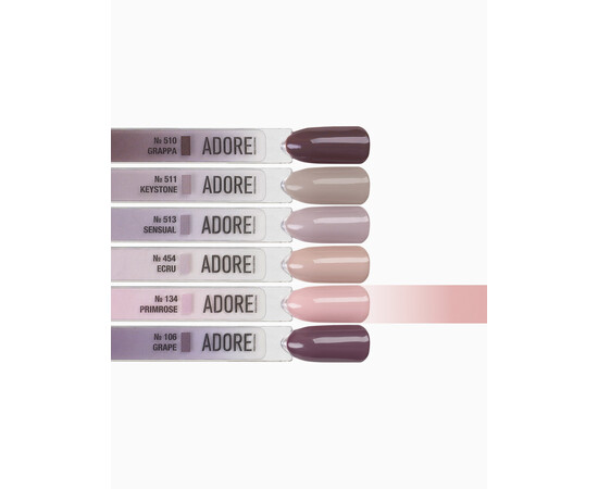 Изображение 3 Гель-лак ADORE prof. Basic Palette 134 Primrose розовый, 12 мл, Объем (мл, г): 12, Цвет: 134