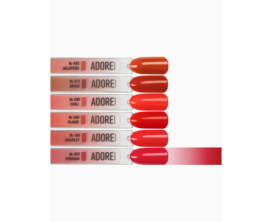 Зображення 3 Гель-лак ADORE prof. Basic Palette 202 Ferrari червоний, 12 мл, Об'єм (мл, г): 12, Колір: 202