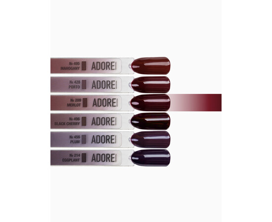 Зображення 3 Гель-лак ADORE prof. Basic Palette 209 Merlot бордовий, 12 мл, Об'єм (мл, г): 12, Колір: 209