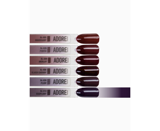 Зображення 3 Гель-лак ADORE prof. Basic Palette 214 Eggplant баклажан, 12 мл, Об'єм (мл, г): 12, Колір: 214