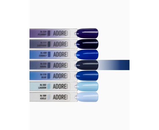 Зображення 3 Гель-лак ADORE prof. Basic Palette 233 Naval темно-синий, 12 мл, Об'єм (мл, г): 12, Колір: 233