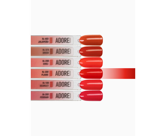 Изображение 3 Гель-лак ADORE prof. Basic Palette 288 Flame красный, 12 мл, Объем (мл, г): 12, Цвет: 288