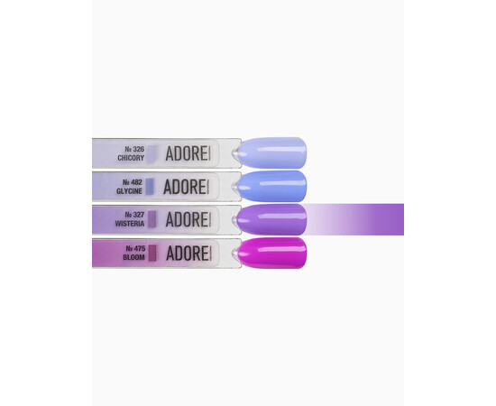 Зображення 3 Гель-лак ADORE prof. Basic Palette 327 Wisteria бузковий, 12 мл, Об'єм (мл, г): 12, Колір: 327