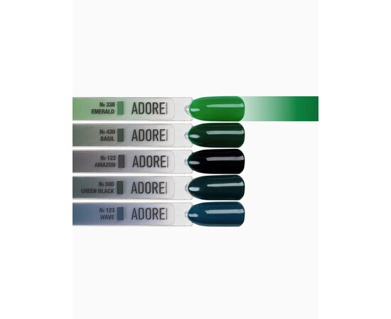 Зображення 3 Гель-лак ADORE prof. Basic Palette 338 Emerald зелений, 12 мл, Об'єм (мл, г): 12, Колір: 338