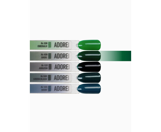 Зображення 3 Гель-лак ADORE prof. Basic Palette 430 Basil зелений, 12 мл, Об'єм (мл, г): 12, Колір: 430