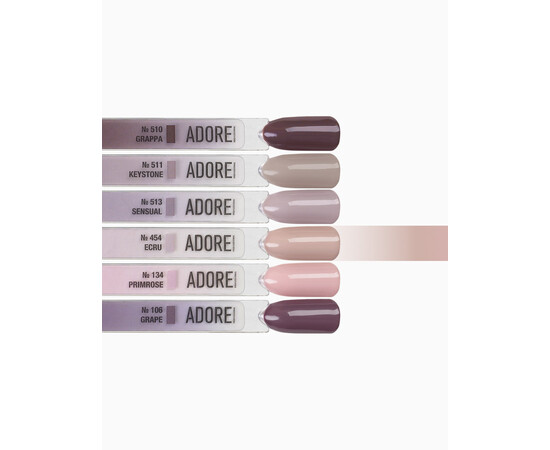 Изображение 3 Гель-лак ADORE prof. Basic Palette 454 Ecru бежево-телесный, 12 мл, Объем (мл, г): 12, Цвет: 454