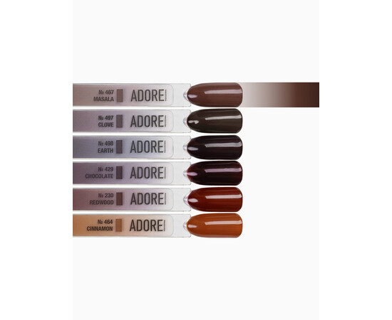 Зображення 3 Гель-лак ADORE prof. Basic Palette 467 Masala коричневий, 12 мл, Об'єм (мл, г): 12, Колір: 467