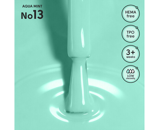 Изображение 2 Гель-лак Shelly 13 Aqua Mint, 12 мл, Объем (мл, г): 12, Цвет: 13