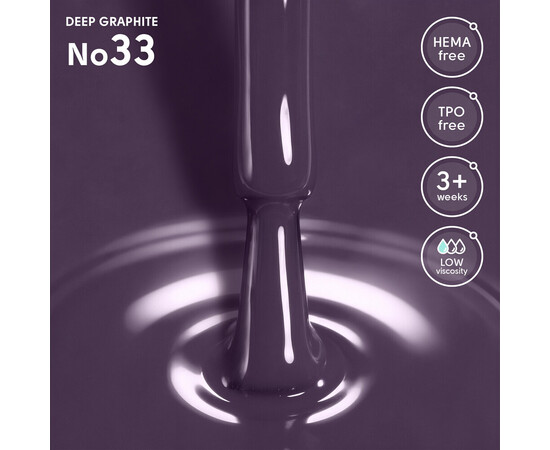 Изображение 2 Гель-лак Shelly 33 Deep Graphite, 12 мл, Объем (мл, г): 12, Цвет: 33