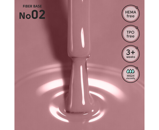 Изображение 2 Камуфлирующая база с нейлоновыми волокнами Shelly Fiber Base 02, 12 мл, Объем (мл, г): 12, Цвет: 02