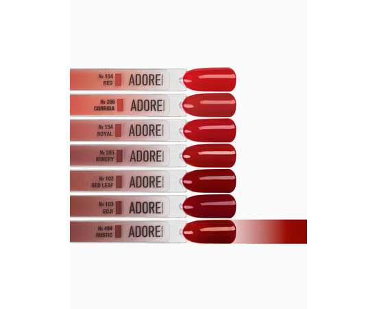 Зображення 3 Гель-лак ADORE prof. Basic Palette 494 Rustic червоний, 12 мл, Об'єм (мл, г): 12, Колір: 494