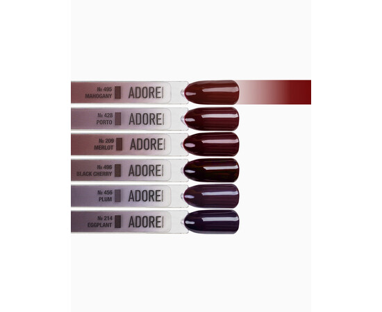 Зображення 3 Гель-лак ADORE prof. Basic Palette 495 Mahogany бордовий, 12 мл, Об'єм (мл, г): 12, Колір: 495