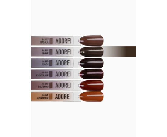 Зображення 3 Гель-лак ADORE prof. Basic Palette 497 Clove коричневий, 12 мл, Об'єм (мл, г): 12, Колір: 497