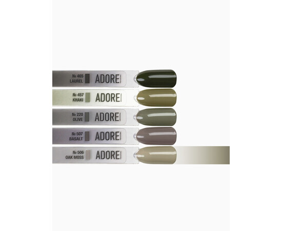 Зображення 3 Гель-лак ADORE prof. Basic Palette 506 Oak Moss оливковий, 12 мл, Об'єм (мл, г): 12, Колір: 506
