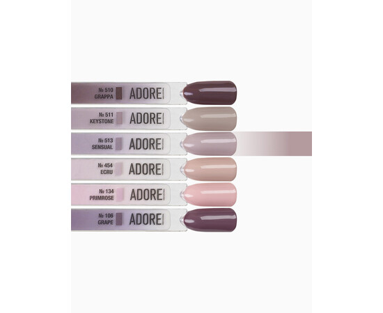 Зображення 3 Гель-лак ADORE prof. Basic Palette 513 Sensual бежево-сірий, 12 мл, Об'єм (мл, г): 12, Колір: 513