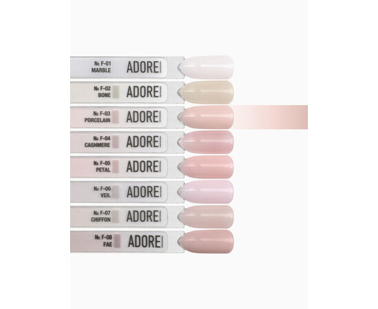 Изображение 3 Гель-лак ADORE prof. French F-03 porcelain фарфорово-бежевый, 12 мл, Объем (мл, г): 12, Цвет: 03