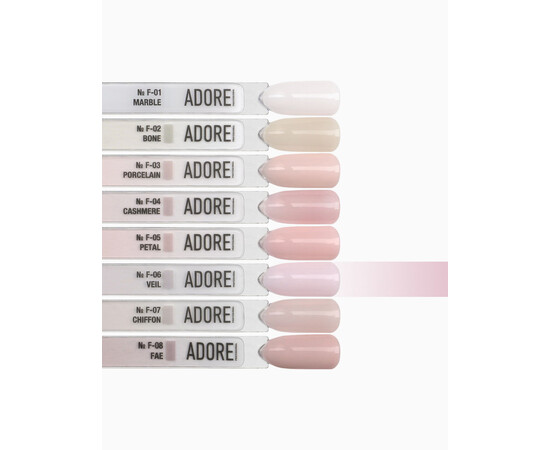 Изображение 3 Гель-лак ADORE prof. French F-06 veil прохладный розовый, 12 мл, Объем (мл, г): 12, Цвет: 06
