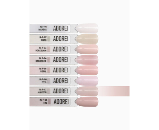 Изображение 3 Гель-лак ADORE prof. French F-07 chiffon холодный бежевый, 12 мл, Объем (мл, г): 12, Цвет: 07