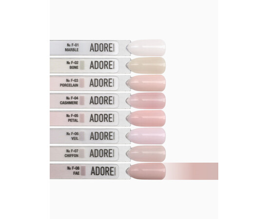 Изображение 3 Гель-лак ADORE prof. French F-08 fae нюд, 12 мл, Объем (мл, г): 12, Цвет: 08