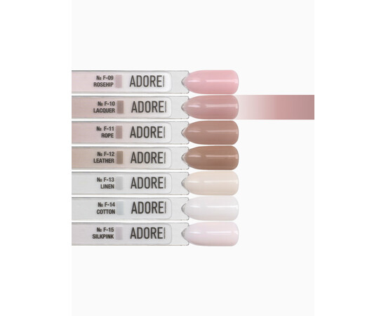 Изображение 3 Гель-лак ADORE prof. French F-10 lacquer дымчатый темно-бежевый, 12 мл, Объем (мл, г): 12, Цвет: 10