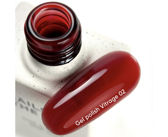 Изображение 2 NAILSOFTHEDAY Gel Polish Vitrage 02 насыщенно красный витражный гель-лак, 10 мл, Объем (мл, г): 10, Цвет: 02
