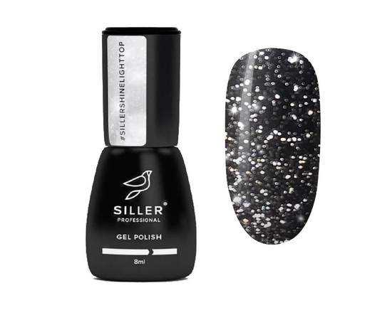 Зображення  Світловідбиваючий топ без липкого шару Siller Top Shine Light No Wipe, 8 мл, Об'єм (мл, г): 8