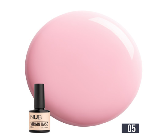 Изображение  База камуфлирующая каучуковая для гель-лака NUB Virgin Base Coat №05 холодный розовый, 8 мл , Объем (мл, г): 8, Цвет: 05