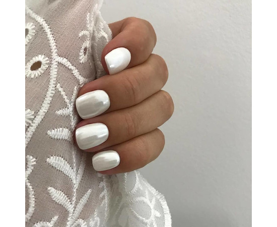 Изображение 3 Втирка для ногтей белая жемчужная 0.2 мм в баночке