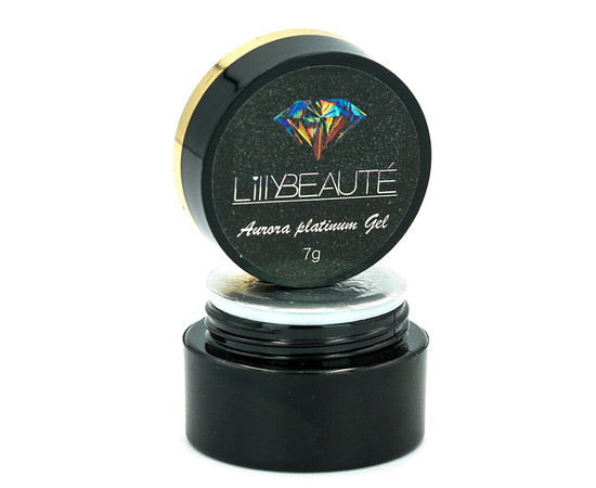Зображення 2 Гліттер - гель для дизайну нігтів Lilly Beaute Aurora Platinum Gel 7 г — № 006