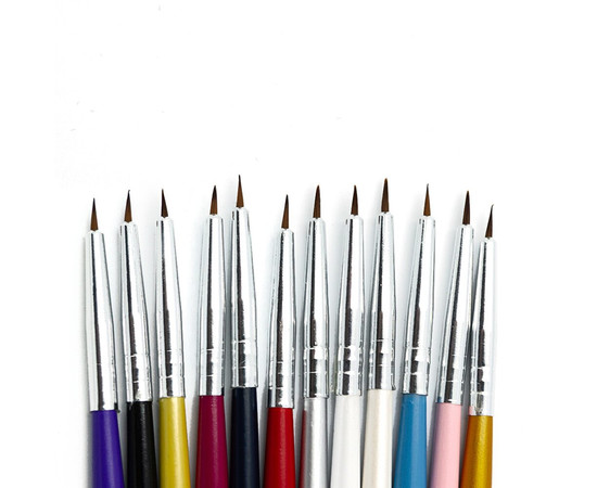 Изображение 2 Кисти тонкие для дизайна ногтей, кисти для маникюра набор 12 шт